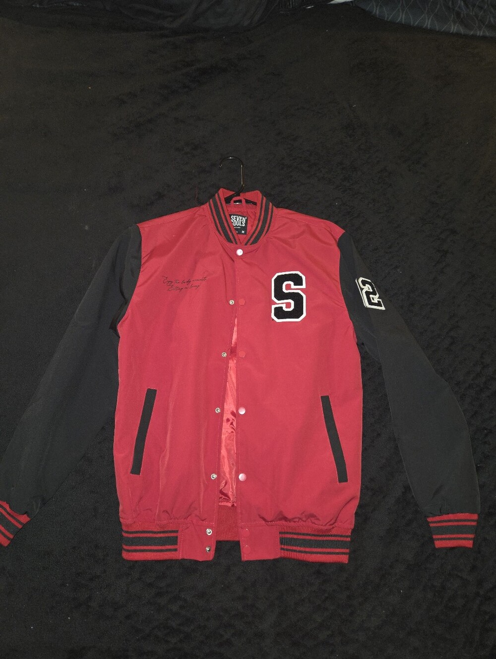 Red & Black Varsity Letterman Jacket - S Embroidered